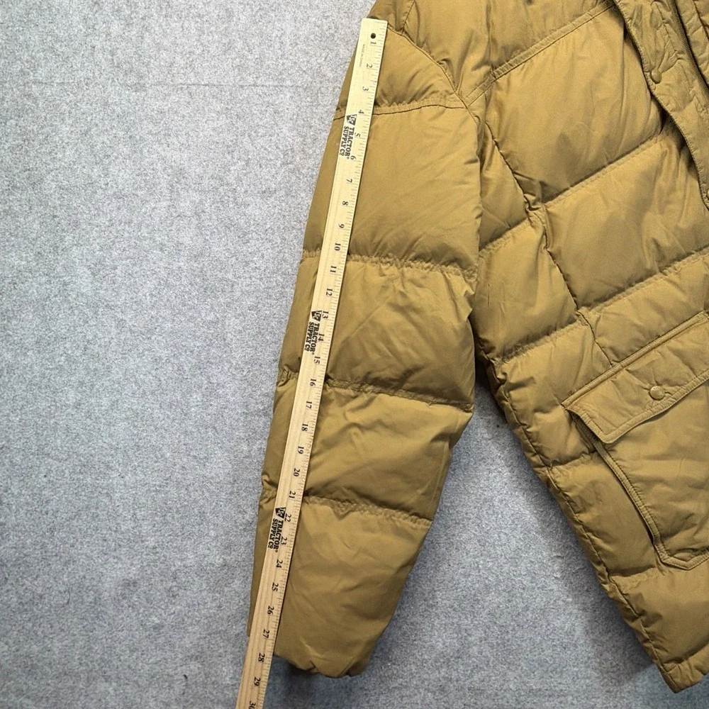 LL Bean Goose Down Parka Jacket Mens XL Brown Hooded Puffer